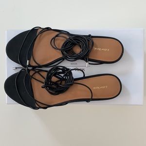 & Other Stories Leather Lace Up Sandals Black